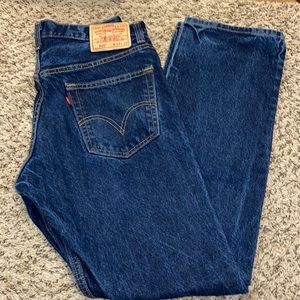 Levis 505 Jeans Regular Fit 33W 32L Dark Blue